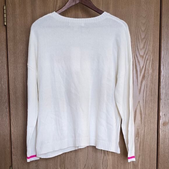 Lilly Pulitzer Pippy Sweater Coconut Love Always Embroidery - Picture 3 of 12